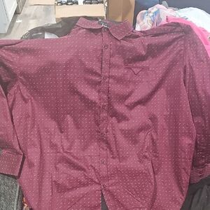 Men's Burgundy Patterned Shirt